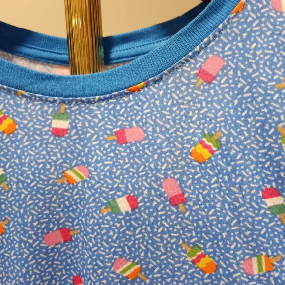 MTL NYC BLUE MULTI LOLLIPOP PRINT FUN T-SHIRT SHORT SLEEVE MEN SIZE L - Picture 4 of 5